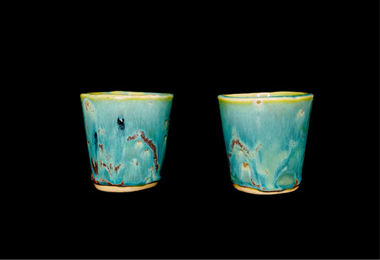 Set of 2 Fully Glazed Coffee Mugs#001