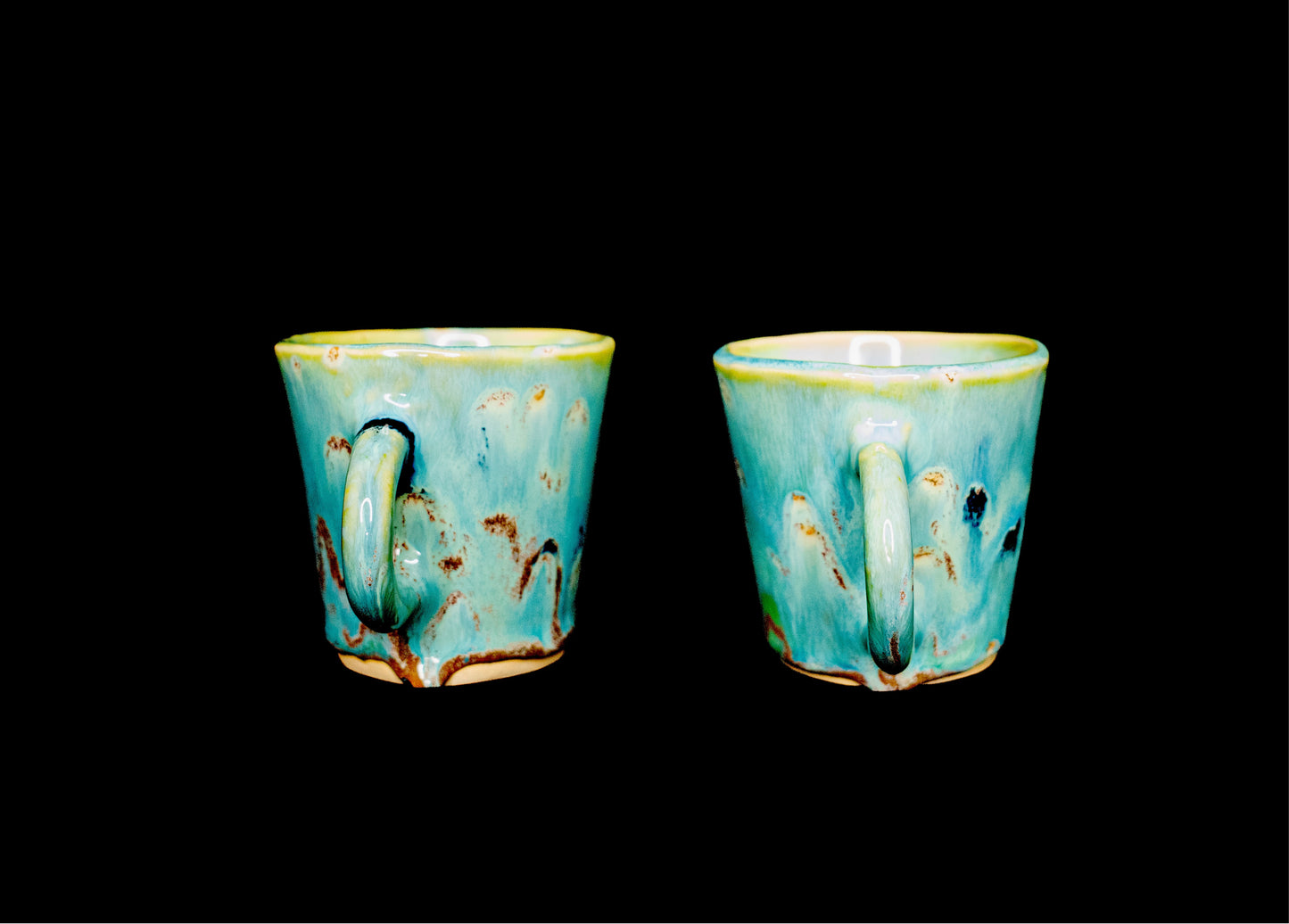 Set of 2  Fully Glazed Coffee Mugs#001